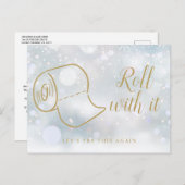 日程変更 新プラン お祝い 冬 案内ポストカード (正面/裏面)