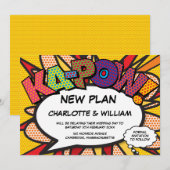 日程変更 新計画 モダン コミックブック セーブザデート (正面/裏面)