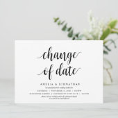 日程変更, 結婚式 日程変更カード 招待状 (スタンド正面)