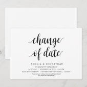 日程変更, 結婚式 日程変更カード 招待状 (正面/裏面)