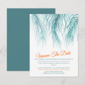 日程変更 結婚式 青い手のひら セーブザデート (正面/裏面)