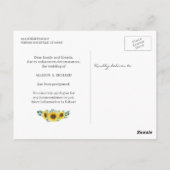 日程延期のお知らせ ユーカリ ヒマワリ ポストカード (裏面)