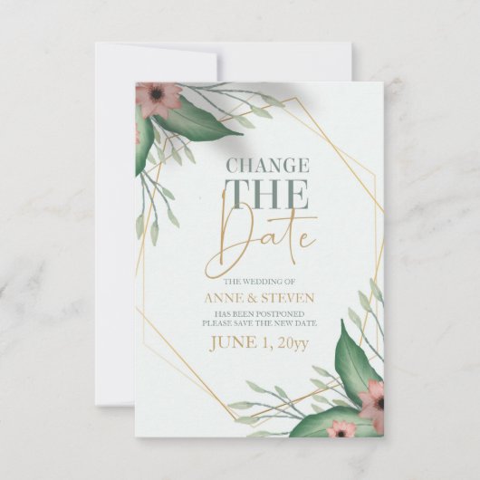 日程延期のお知らせ 案内状 (正面)