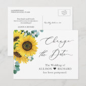 日程延期  ユーカリ ひまわり ポストカード (正面/裏面)