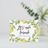 日程延期 レモン グリーン ポストカード (スタンド正面)