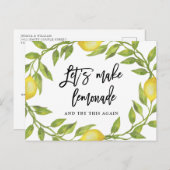 日程延期 レモン グリーン ポストカード (正面/裏面)