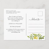 日程延期 レモン グリーン ポストカード (裏面)