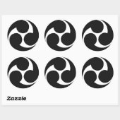 日立三つ巴左三つ巴太鼓ステッカー ラウンドシール (シート)