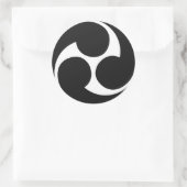 日立三つ巴左三つ巴太鼓ステッカー ラウンドシール (バッグ)