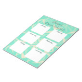 日立学校プランナースケジュールティール（緑がかった色）パターンメモ帳 ノートパッド (アングル)