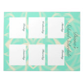 日立学校プランナースケジュールティール（緑がかった色）パターンメモ帳 ノートパッド (正面)