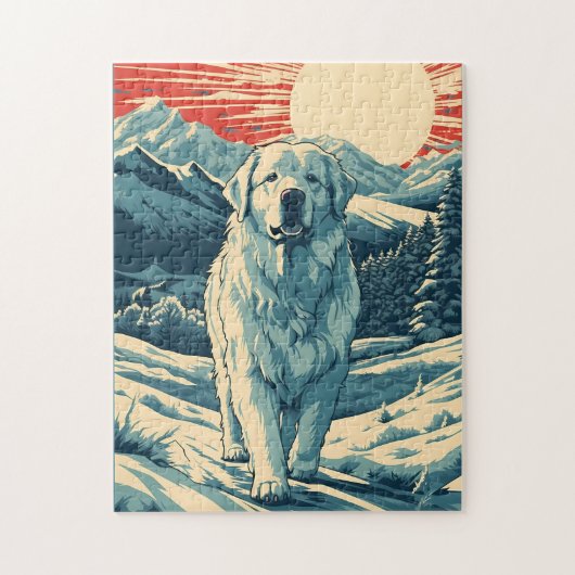 日素晴らしの入り山のピレネー ジグソーパズル (縦)