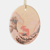 日素晴らし出時の神奈川の波 セラミックオーナメント (右)