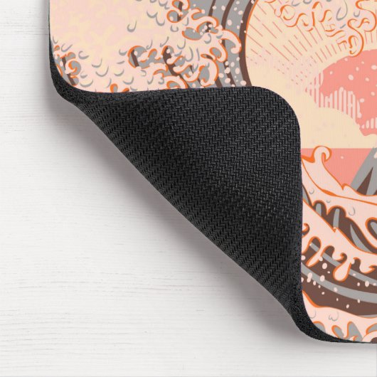 日素晴らし出時の神奈川の波 マウスパッド (コーナー)