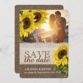 日素朴付を保存したひまわり結婚式 セーブザデート (正面/裏面)