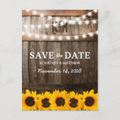 日素朴付を保存したひまわり結婚式 案内ポストカード (正面)