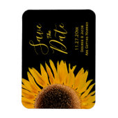 日素朴付を保存した黄色の黒のひまわり マグネット (縦)