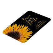 日素朴付を保存した黄色の黒のひまわり マグネット (左側)