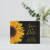 日素朴付を保存した黄色の黒のひまわり 案内ポストカード (スタンド正面)