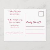 日素朴付を保存するマルーンの木ひまわり結婚式 案内ポストカード (裏面)