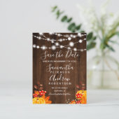 日素朴付を保存する木のカボチャの文字列のライト 案内ポストカード (スタンド正面)