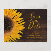 日素朴付を保存する黄色い茶色の木のひまわり 案内ポストカード (正面)