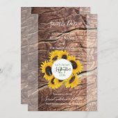 日素朴付を除いたひまわり結婚式 セーブザデート (正面/裏面)