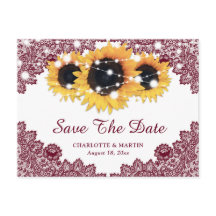 日素朴付を除くバーガンディひまわり結婚式