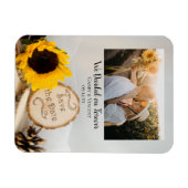 日素朴付を除くヒマワリの森の結婚式 マグネット (横)