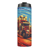 日素朴没を急ぐトラックのログ タンブラー (正面)