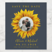 日素朴花の写真結婚式 ワインラベル (シングルラベル)