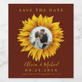 日素朴花の写真結婚式 ワインラベル (シングルラベル)