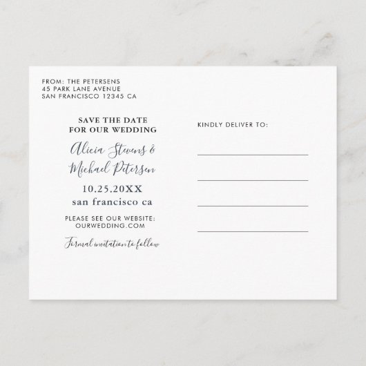 日素朴花の写真結婚式 案内ポストカード (裏面)