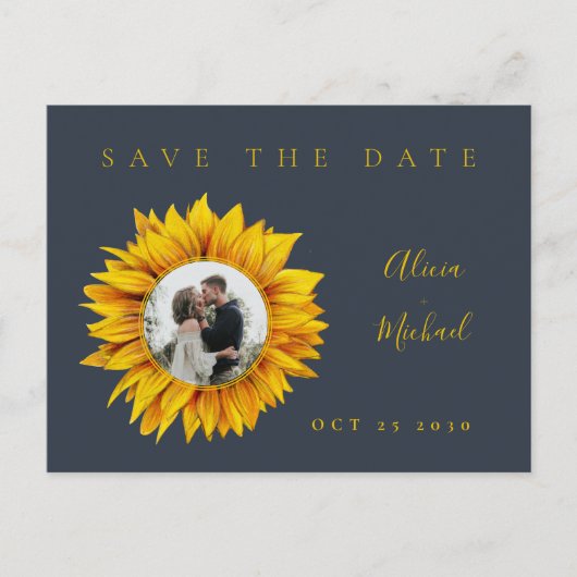 日素朴花の写真結婚式 案内ポストカード (正面)