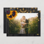 日素朴花の納骨木を除く結婚ひまわり 案内ポストカード (正面/裏面)