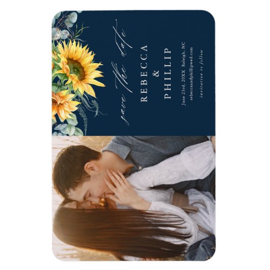 日素朴花ユーカリ結婚式の日付を保存 マグネット (縦)