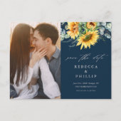 日素朴花ユーカリ結婚式の日付を保存 案内ポストカード (正面)