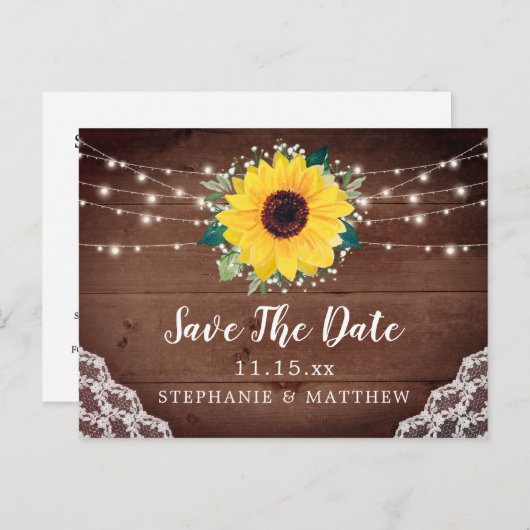 日素朴花レースBabys息を保存 案内ポストカード (正面/裏面)