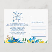 日素朴花結婚の日付の変更 案内ポストカード (裏面)