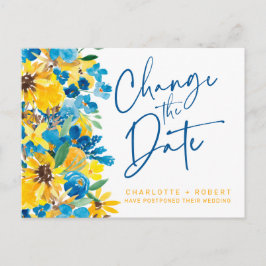 日素朴花結婚の日付の変更 案内ポストカード
