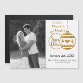 日結婚した付を救う小さなクリスマス マグネット招待状 (正面/裏面)