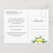 日結婚付の変更レモンの花 ポストカード (裏面)