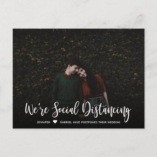 日結婚延びのシンプル写真 案内ポストカード (正面)