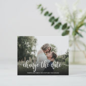 日結婚延びのシンプル写真 案内ポストカード (スタンド正面)