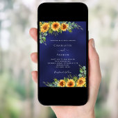 日結婚花ネイビーブルーユーカリ 招待状