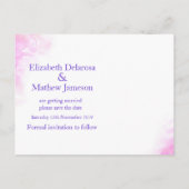 日絵を描付きカードを保存する蘭の紫の花 案内ポストカード (裏面)