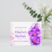 日絵を描付きカードを保存する蘭の紫の花 案内ポストカード (スタンド正面)