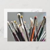 日絵を描光の中のブラシ ポストカード (正面/裏面)