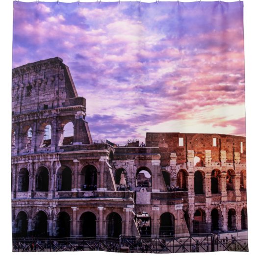 日絵画入りのローマのコロシアム シャワーカーテン (正面)