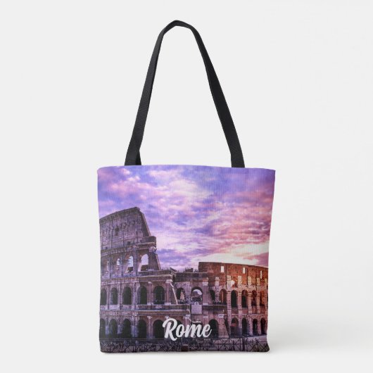 日絵画入りのローマのコロシアム トートバッグ (裏面)